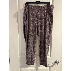 Torrid Tweed Print Jogger Pants Women's Size 3 Elastic Waist Side Zip Pockets